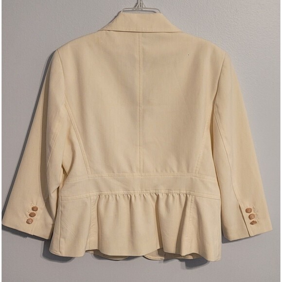 Signature By Larry Levine Women’s Cream One Button Blazer Jacket Size 8 - Picture 2 of 10
